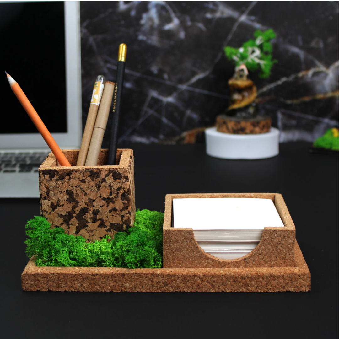 cork table desk organiser