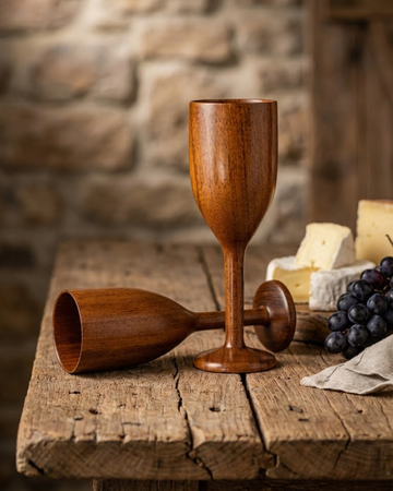 Teak Wood Wine Glass (Set of 2) 150ml