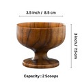 teak wood ice cream bowl and spoon