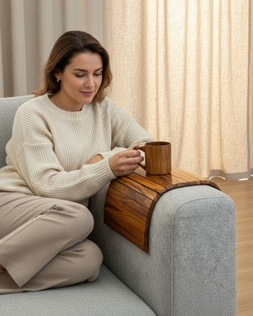 Foldable Teak Wood Sofa Armrest for any size of Sofa