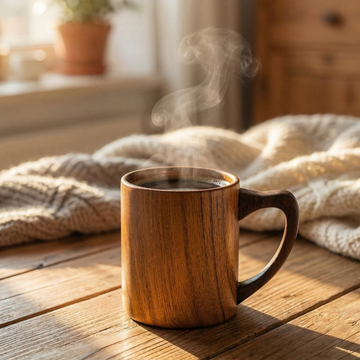 Teak Wood Coffee Mug (Pack of 1)