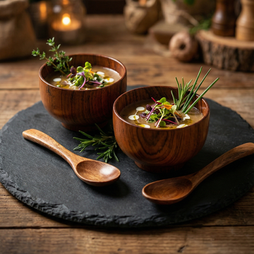 Teak Wood Soup Bowl (Set of 2)
