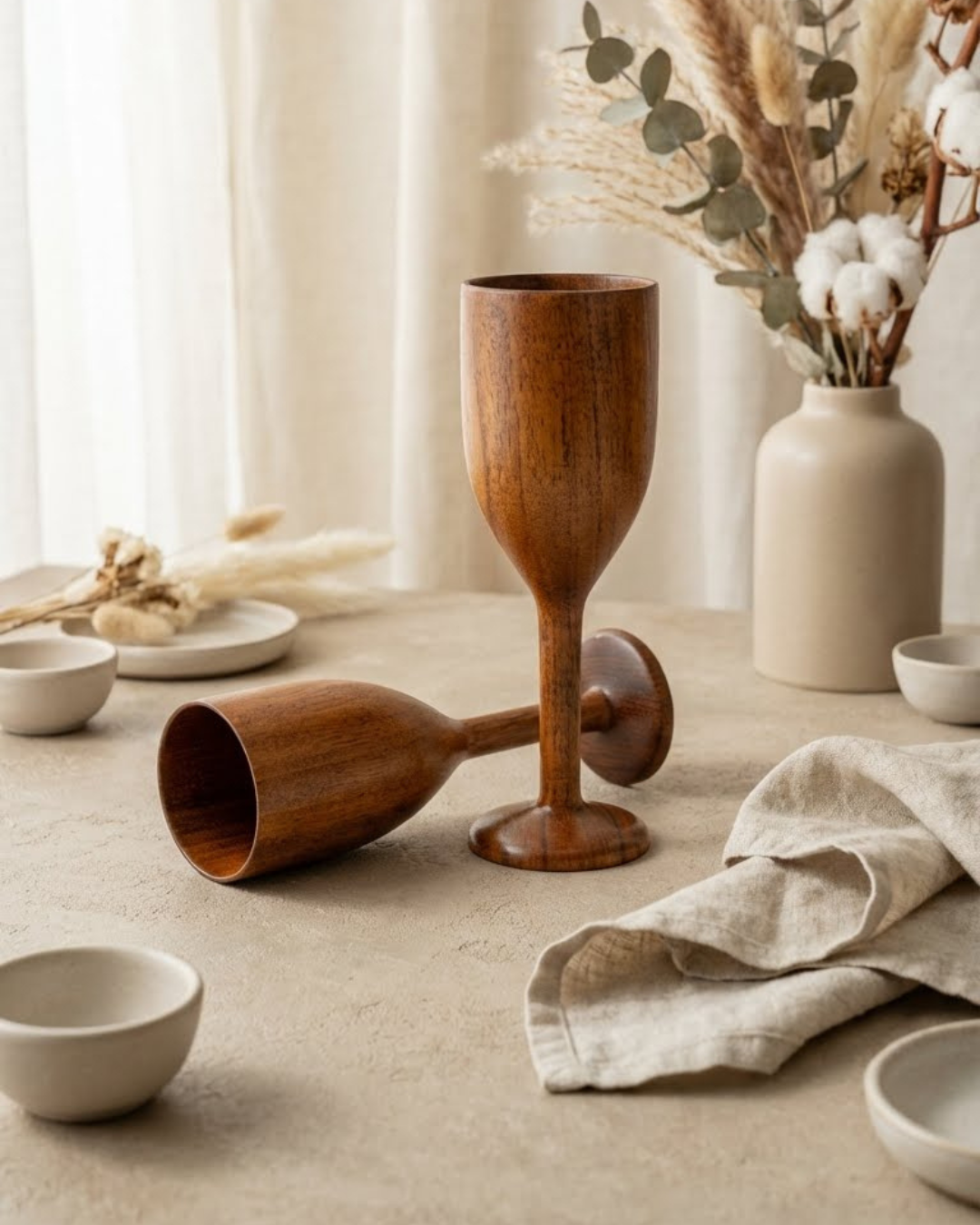 Small Teak Wood Wine Glass (Set of 2) 60ml