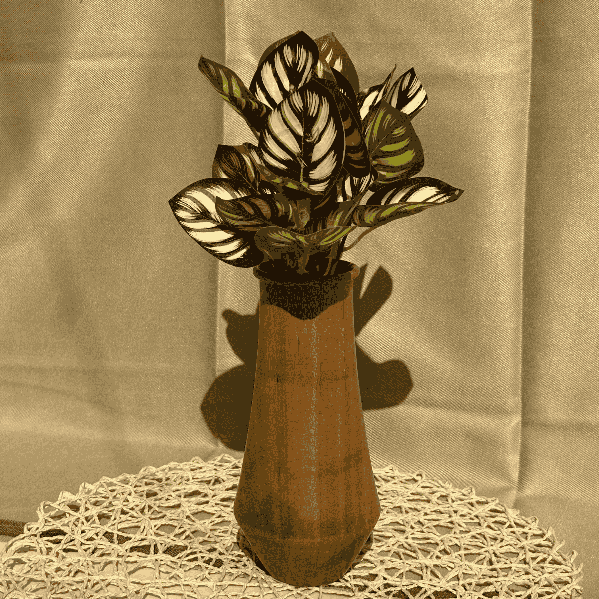 wooden flower vase