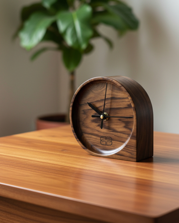 Natural Wooden Mini Desk Clock – Handcrafted
